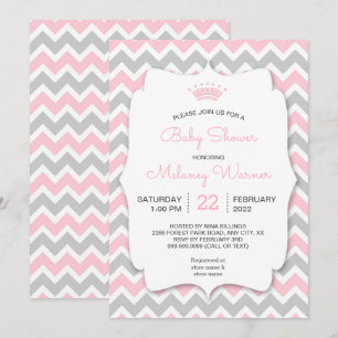 Invitations de douche pour bébé de la Couronne mod