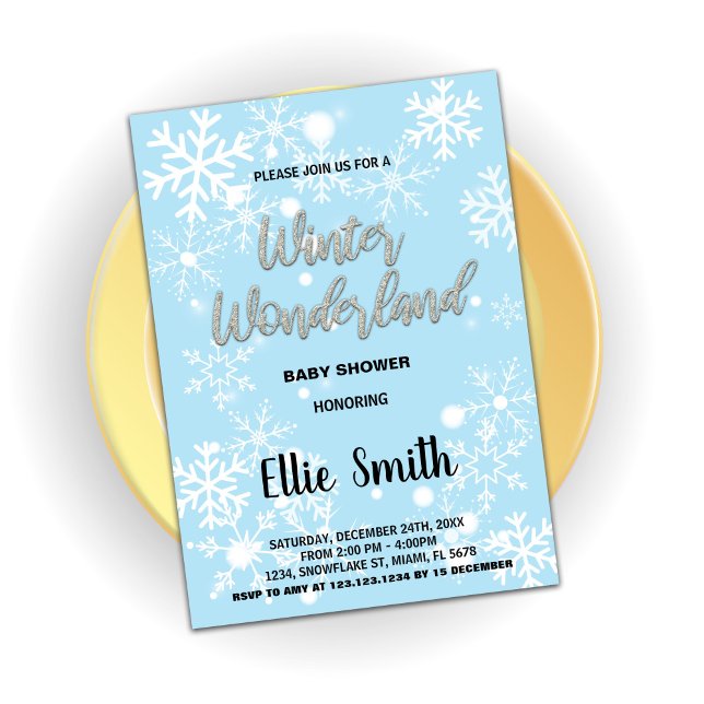 Invitations de douche pour bébé d'hiver bleu (Winter Baby Shower Invitations Blue)