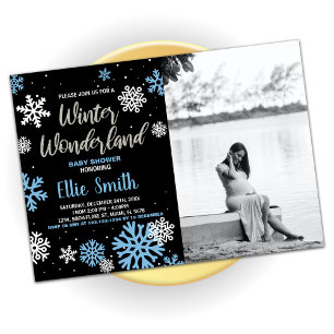 Invitations de douche pour bébé d'hiver Photo noir