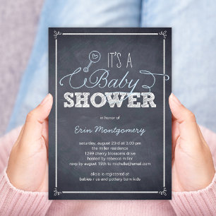 Invitations de douche pour bébé élégamment marquée