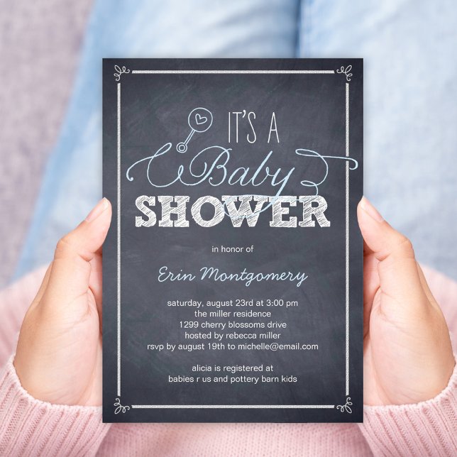 Invitations de douche pour bébé élégamment marquée (Créateur téléchargé)