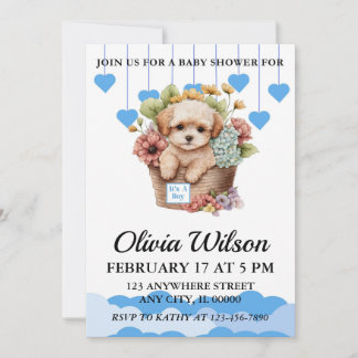Invitations de douche pour bébé, invitation à thèm