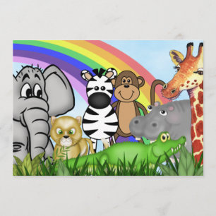 Invitations de douche pour bébé Jungle/Safari