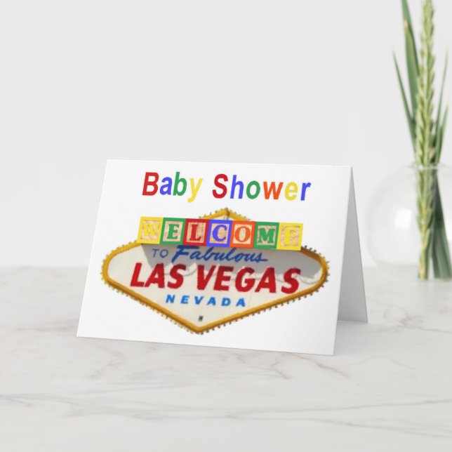 Invitations de douche pour bébé Las Vegas (Devant)