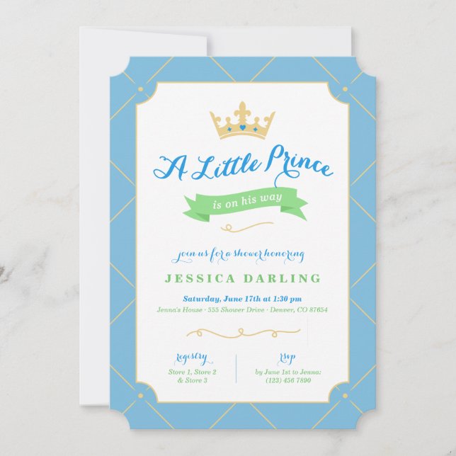 Invitations de douche pour bébé Little Prince | Bl (Devant)