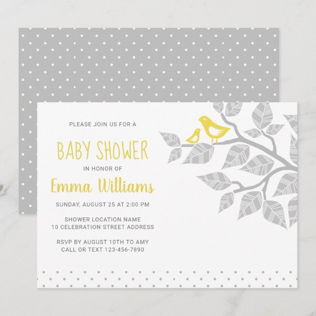 Invitations de douche pour bébé mignonne moderne (Devant / Derrière)