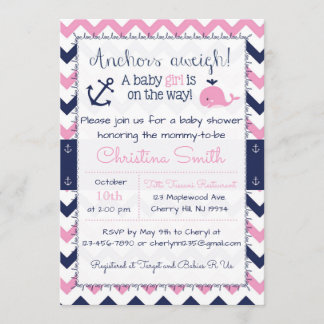 Invitations de douche pour bébé nautique pour une