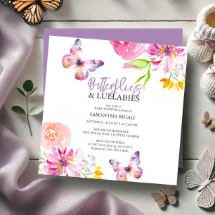 Invitations de douche pour bébé papillon