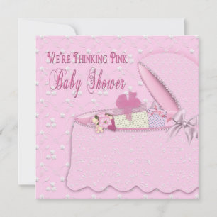 Invitations de douche pour bébé - Penser rose