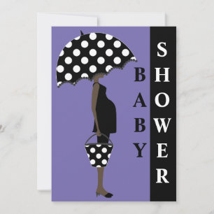 Invitations de douche pour bébé Poka Dot {Purple}