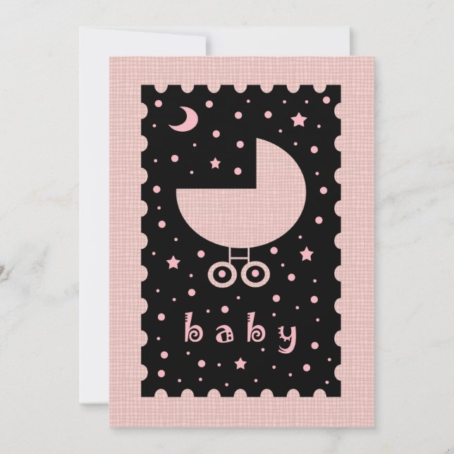 Invitations de douche pour bébé pour fille (Devant)