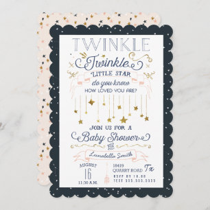 Invitations de douche pour bébés Twinkle Little St
