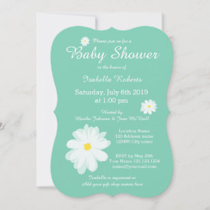 Invitations de douches bébé arrière - plan couleur