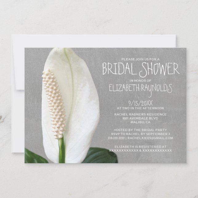 Invitations de douches Lily pour la paix (Devant)