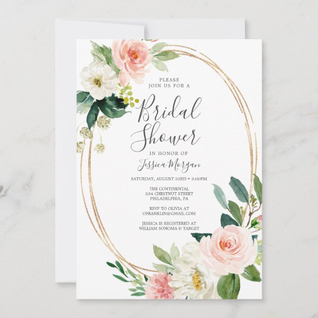 Invitations de douches nuptiales à air comprimé (Devant)