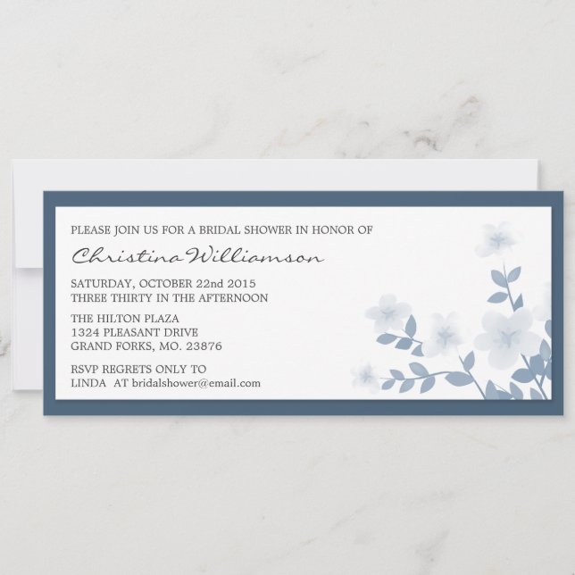 Invitations de douches nuptiales à la floraison lo (Devant)