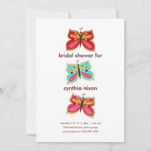 Invitations de douches nuptiales à papillon