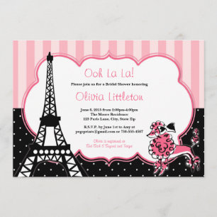Invitations de douches nuptiales à Paris - rose et
