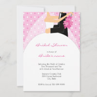 Invitations de douches nuptiales à point Polka ros