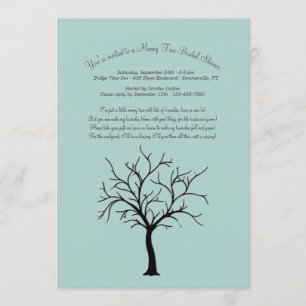 Invitations de douches nuptiales Arbre-Argent