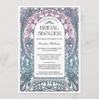 Invitations de douches nuptiales Art nouveau V.08
