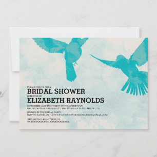 Invitations de douches nuptiales aux oiseaux bleus