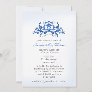 Invitations de douches nuptiales bleues