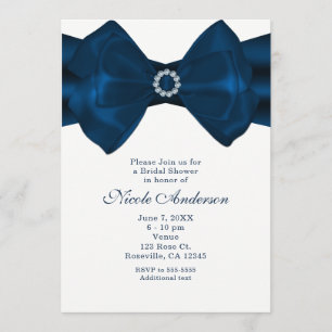 Invitations de douches nuptiales Blue Ribbon & Dia