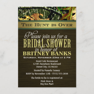 Invitations de douches nuptiales Camo de chasse Br