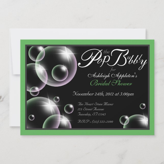 Invitations de douches nuptiales classiques "Pop t (Devant)
