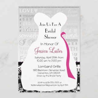 Invitations de douches nuptiales Damas modernes