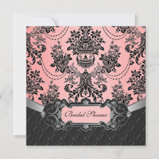 Invitations de douches nuptiales Damas noires et r