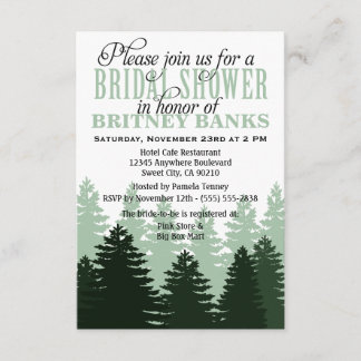 Invitations de douches nuptiales dans la forêt enc