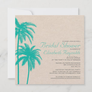 Invitations de douches nuptiales de Burlap de Palm