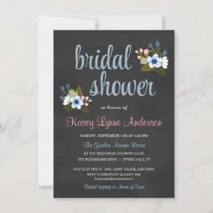 Invitations de douches nuptiales de Chalkboard Flo