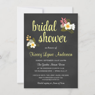 Invitations de douches nuptiales de Chalkboard Flo
