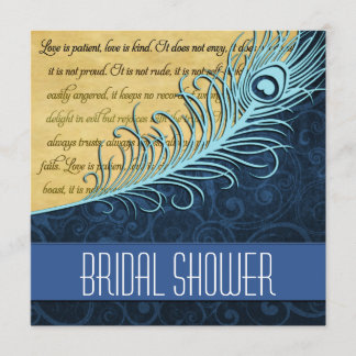 Invitations de douches nuptiales de couleur bleu V