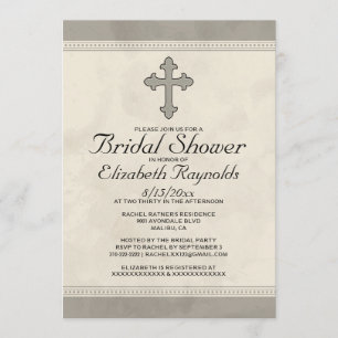 Invitations de douches nuptiales de fer Cross