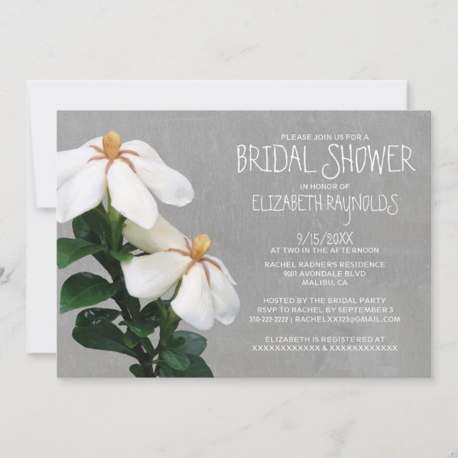 Invitations de douches nuptiales de Gardenias (Devant)