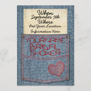 Invitations de douches nuptiales de Jeans Pocket