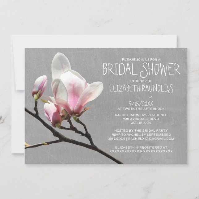 Invitations de douches nuptiales de la branche de  (Devant)