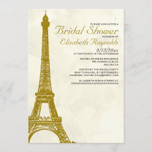 Invitations de douches nuptiales de la Tour Eiffel