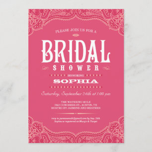 Invitations de douches nuptiales de Paisley Cowgir