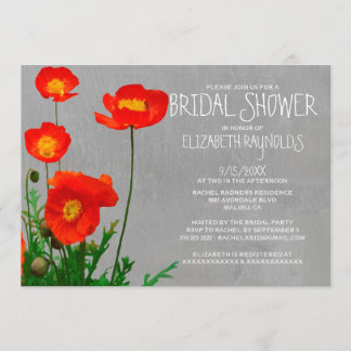 Invitations de douches nuptiales de Poppies