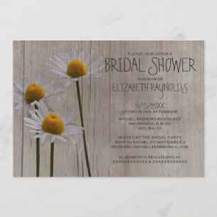Invitations de douches nuptiales de Rustic Daisers