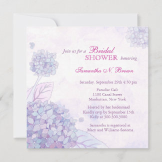 Invitations de douches nuptiales d'Hydrangea