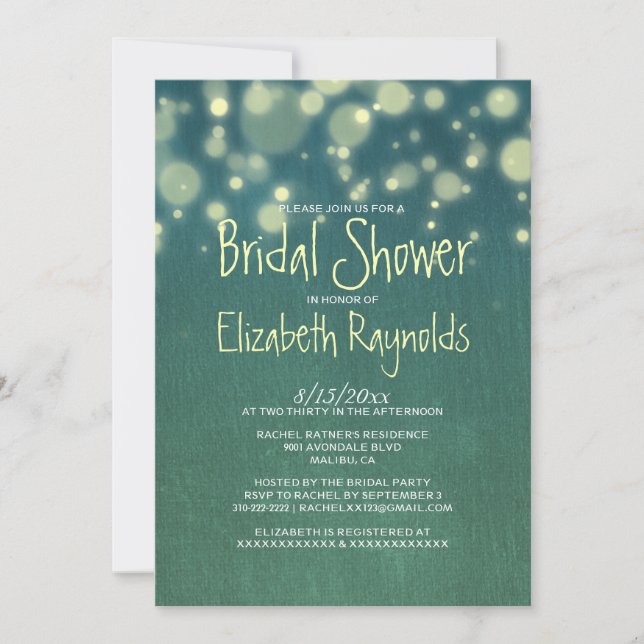 Invitations de douches nuptiales du jardin rustiqu (Devant)