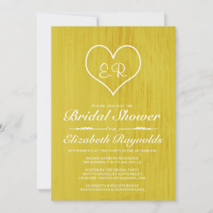 Invitations de douches nuptiales du pays Jaune