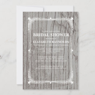 Invitations de douches nuptiales en bois d'Amériqu