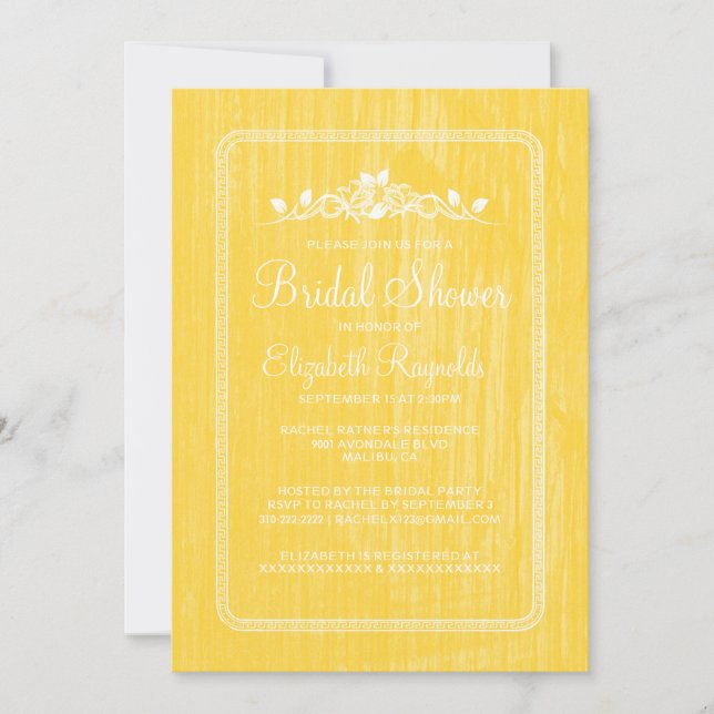 Invitations de douches nuptiales en bois de la gra (Devant)